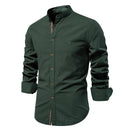 New Spring Summer Men's Cotton Linen Shirt Solid Color Long Sleeve Japanese Style Casual Business Fashion Breathable Daily Tops