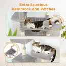Sturdy Multi-Level Cat Tree Tower with Natural Sisal Scratching Posts,Cozy Hammock&Condo, Large Top Perch, and Fun Dangling Ball