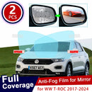 适用于大众汽车VW T-Roc 2017~2024 TRoc T Roc 改款前全覆盖防雾膜后视镜防雨防雾膜清洁