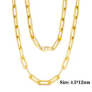 ORSA JEWELS 6mm 9mm 12mm Sizes Paperclip Link Chain Necklace 925 Sterling Silver 14k Gold Chain Man Woman Necklaces as Gift SC39