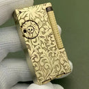 New Double Oil Compartment Lifting Arm Kerosene Lighter Hand Carved Side Pulley Brass Lighter Men's Collection Gift