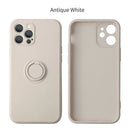 360 ° Rotating Metal Ring Holder Liquid Silicone Shockproof Soft Phone Case For IPhone 16 Pro Max 14 12 11 15 Pro Max Back Cover