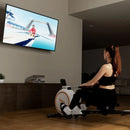 Home Rowing Machine 32Level Adjustable Resistance 300LBS Trainer Row Machine LED Monitor Tablet Holder Bluetooh Fitness Machine
