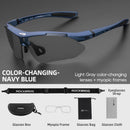ROCKBROS Cycling Glasses Photochromic Eyewear Bicycle Color Changing Lens Sunglasses Sunscreen Men Women Outdoor Sports Goggles