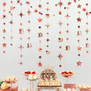 Gold 30th Happy Birthday Party Paper Banners Decorations Number 30 Year Old Circle Dots Twinkle Star Garlands Hanging Backdrops