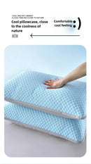 1-4PCS 48x74cm Ice Bean Pillowcase Summer Cooling Solid Color Cool Touch Fabric Washable for Air Conditioning Room