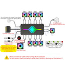 JUMPEAK 5V 3针 ARGB 风扇集线器分路器带4针 PWM 遥控器，适用于 PC 电脑散热同步 CPU 散热器 LED 灯条