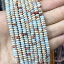 Natural Agates Tiger Eye Chalcedony Jades Stone Round Rondelle Spacer Beads For Jewelry Making Diy Bracelet Accessories 2X4mm