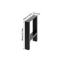 Livingandhome Height Metal Table Legs Furniture Accessories Anti-slip Black Iron Table Leg Round Metal Table Legs