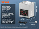 VEVOR 2L 3L 6L 10L 22L 30L 超声波清洗机 不锈钢便携式加热清洗器 超声波家用电器
