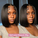 Short Bob Bone Straight 13x4 Lace Frontal Human Hair Wigs 180 Density Pre Plucked 5x5 T Part Lace Closure Human Hair Wig On Sale