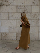 The Vilanelle | Oversized Long Trench Coat with Stand Collar