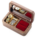 The Anastasia | Handcrafted Walnut Wooden Music Box Ring Holder
