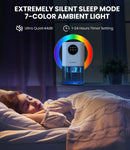 Portable Dehumidifier With 35 Ounces Capacity, Silent Operation, With Romantic Colorful Lights, Timer Switch