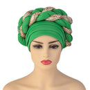 Latest African Auto Geles Headtie Already Made Headties Shinning Sequins Turban Cap for Women Ready Female Head Wraps