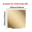 250x250mm 适用于QIDI Q1 Pro、Ankermake M5 PEI板 双面粉末涂层弹簧钢板 纹理PEI板 适用于Anker Make M5
