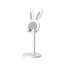 Adjustable Cartoon Bunny Ear Phone Stand Cute Rabbit Universal Tablet Holder Desktop Retractable Organizer For Home Office Decor