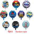 6pcs 18inch English Spanish Happy Father's Day Round Star Balloons Best Dad Helium Balloon Papa Father's Day Party Decorations