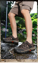 New Men Sandals Summer Casual Beach Shoes Breathable Anti-Slip Slip on Flat Sandals Male Outdoor Walking Slippers Comfortable