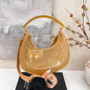 Fashion Half Moon Shoulder Bag For Women 2025 Summer Waterproof PVC Transparent Crossbody Bag 8 Colors Jelly Mobile Phone Purse