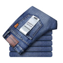 Wthinlee Business Men Jeans Casual Straight Stretch Fashion Classic Blue Black Work Denim Trousers Spring Summer Brand Clothing