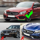 Front Splitter For Mercedes-Benz W205 C180/C200/C250/300 Sport Black 2015-2018 3PCS Front Bumper Lip Trim Molding