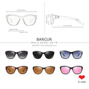 BARCUR  TR90 Ladies sunglasses Gradient UV400 Cat Eye Sun Glasses Polarized lunette de soleil femme