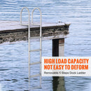 SucceBuy 3/4/5 Steps Removable Dock Ladder 350/500Lbs Load Pontoon Boat Ladder with Rubber Mat for Lake, Marine Boarding, Pool