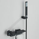 Black Waterfall Bathtub Shower Faucets Wall Mount Shower Mixer Tap Faucets Hot Cold Bath Shower Tap BaRobinet Baignoire