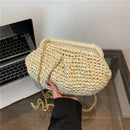 Straw Dumpling Clutch Bag Woven Straw Tote Clutch Purse For Women Summer Beach Bag Wicker Clutch Straw Purses For Women
