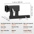 VEVOR Trailer Hitch Riser for 2" Receiver Extender Extension Adapter 4000 lbs Max Towing Capacity Hitch Pins Included Black