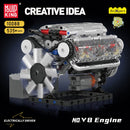 Mould King 10088 Technical Car Building Block Motorized V8 Engine Model Brick Assembly Engine Brick Toys Kids Christmas Gift