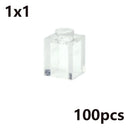MOC Transparent Thick Building Blocks 1x1 1x2 2x2 2x4 Dots Clear Brick Figures Educational Creative Toy for Kid Compatible Brand