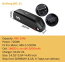 Ebike Battery Hailong Polly 36V 48V  20Ah 24Ah 25Ah 18650 21700 Electric Bike Batteria 14.4ah for500W 750W 1000W 1500W Motor