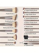 3pcs Makeup Brush Set, Including Angled Eyeliner Brush, Eyebrow Brush, And Ultra-Fine Eyeshadow Brush, Makeup Brush Set, Makeup Brush Kit, Makeup Brush Set, Full Makeup Brushes, Makeup Brush Set, Complete Makeup Tools, Makeup