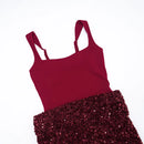 Sexy Sequin Party Dresses Pleated Slim Bodycon Dress Women Spaghetti Strap Mini 2026 Summer Dress Evening Nightclub