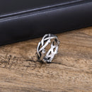 Mprainbow Men's Twisted Chain Ring, Never Fade Silver Color Stainless Steel Hollow Bands Ring Gift to Dad Father BFF Jewelry