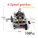MOC Technology Building Blocks Bricks Power Functions Automotive Speed Gearbox Engine Transmission Machinery DIY Assembling Toys