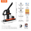 SucceBuy Button Maker 25/32/58 Pin Maker with Button Parts Ergonomic Arc Handle Punch Press Kit Button Maker Machine