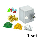 City Treasure Gold Silver Diamond Safe Box Building Blocks Jewel Dollars Cash Coin Brick Compatible Figures Accessories Kids Toy