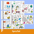 90cm Animal Canvas Children's Drawing Roll DIY Coloring Paper Roll Color Filling Graffiti Paper-cut Painting Educational School