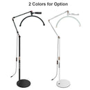 20W Floor LED Video Light Half-moon Shaped Fill Light 3000K-6000K Dimmable with Adjustable Metal Light Stand Phone Holder for Be