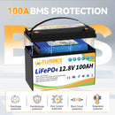 磷酸铁锂电池 12V 100Ah 带BMS 100A 可充电锂电池组 适用于逆变器 太阳能越野 离网太阳能 深循环