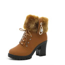 Suede Women Boots Winter Designer High Heels Shoes for Women 2023 New Short Plush High Platform Ankle Boots Elegant Botas Mujer