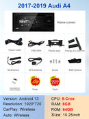 STWEI Factory Price 10.25" Android13 AUTO Carplay For 2017 AUDI A4 A5 S5 B9 Car Video Players GPS Navigation Central Multimedia