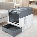 Cat Litter Box Hooded Cat Box Odor-Resistant Fully Enclosed Cat Toilet with Litter Scoop for Home Pets Supplies