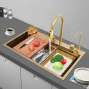 Kitchen Sink Multiple Water Modes Stain-Resistant Sink with Single Bowl Large Capacity for Restaurants/Coffee Shops/Garages