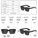 SO&EI Vintage Square Men Sunglasses Fashion Yellow Blue Shades UV400 Women Trending Rivets Punk Sun Glasses