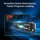 TOPESEL X16 NVMe M2 512GB 内置固态硬盘 PCIe 4.0x4 2280 SSD M.2 硬盘 适用于 PS5 笔记本电脑 PC