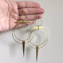 New Golden Color Goddess Hoop Earrings Drop Geometric Crescent Phase Hippie Statement Witchy Jewelry Punk Gorgeous Women Gift